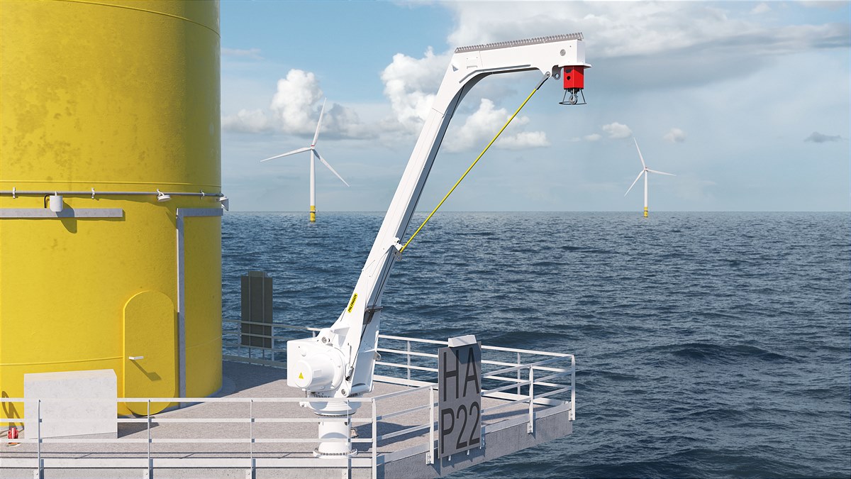 The new PALFINGER fixed boom crane range – officially introduced at this year’s WindEnergy in Hamburg, Germany.