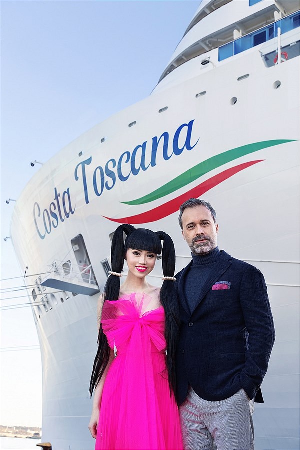 Jessica Minh Anh and Mario Zanetti on Costa Toscana January 2022
